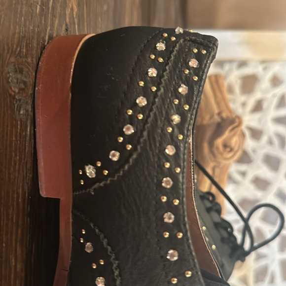 NWT STEVEN by Steve Madden Goldey rhinestone & studded oxford size 9.5 - Picture 7 of 8